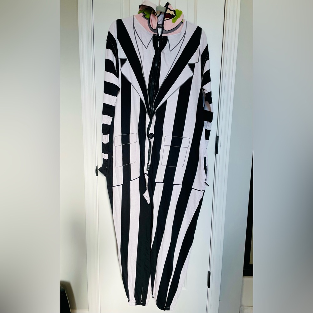 Beetlejuice Costume Pajamas Jumpsuit